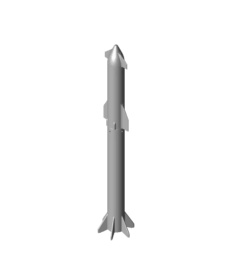 Starship Model Rocket with Heavy Booster Stage 3d model