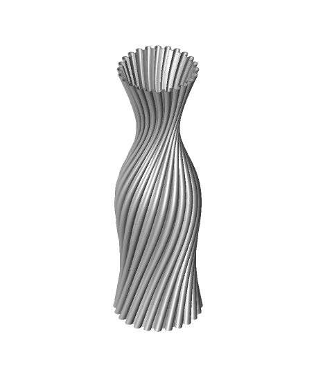 Vase with twisted semi circle flutes by fhogphil full viewable 3d model