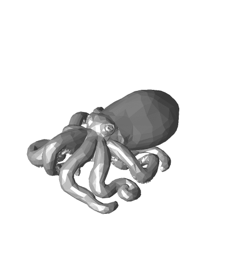Low Poly Octopus by Árnost Mrázek full viewable 3d model