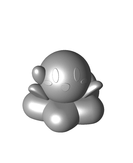 Kirby riding warp star - Print in place 3d model