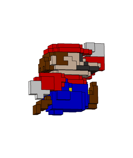 Super Mario 8 bit 3d model