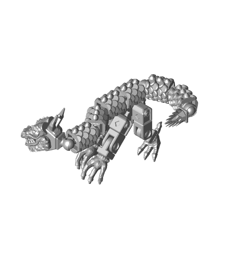 PrintABlok Dragon Articulated Robot Construction Toy 3d model
