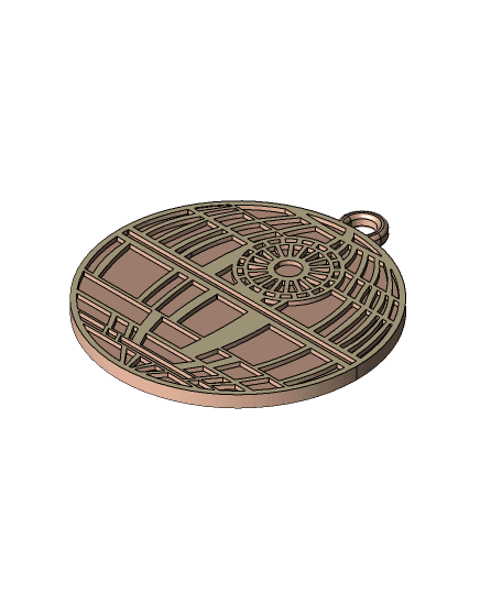 Death Star Starship Keychain by 3dcaddesignwork full viewable 3d model