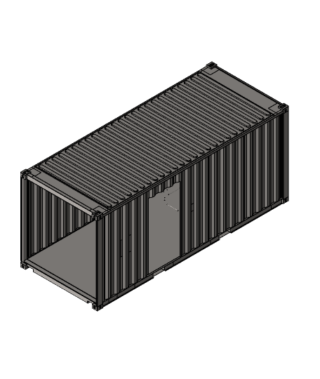 20-foot_shipping_container_with_door by madebymodica full viewable 3d model