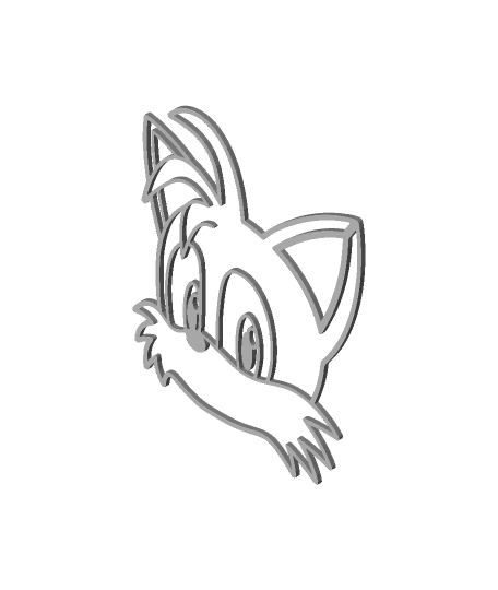 Tails Cartoon Game 2D Art.stl 3d model
