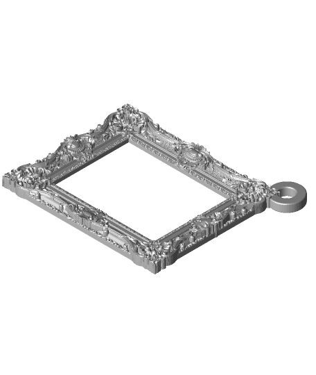 Ornate KeyChain Pocket Picture Frame 3d model