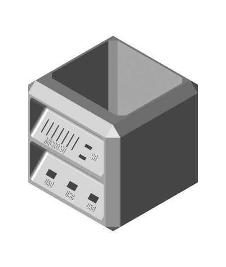 USB/SD card Dektop Organizer 3d model