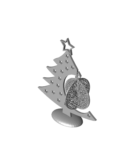 Intricate Bauble and Tree Christmas Decoration 3d model