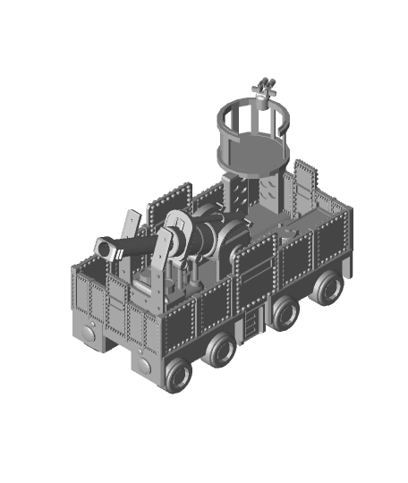 FHW: Rail Cult Heavy Cannon Car (BoD) 3d model