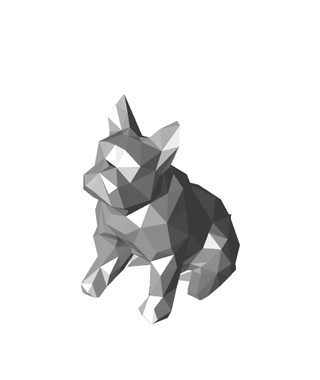 LOW POLY BULLDOG - No support, Bottom Fixed 3d model