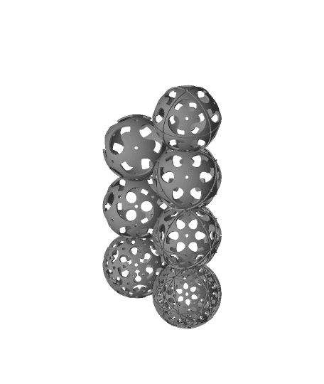 Comma symmetry spheres (7 oddities) by henryseg full viewable 3d model