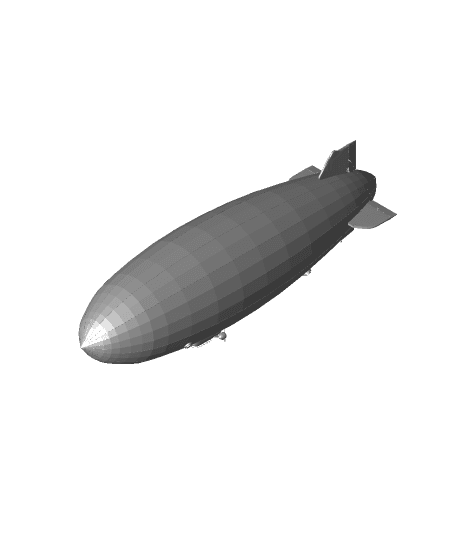 Low Poly Blimp or non-rigid airship 3d model