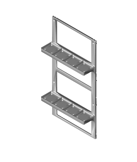 Gridfinity, Updated Double Height, 4x1, Wall Mount 3d model