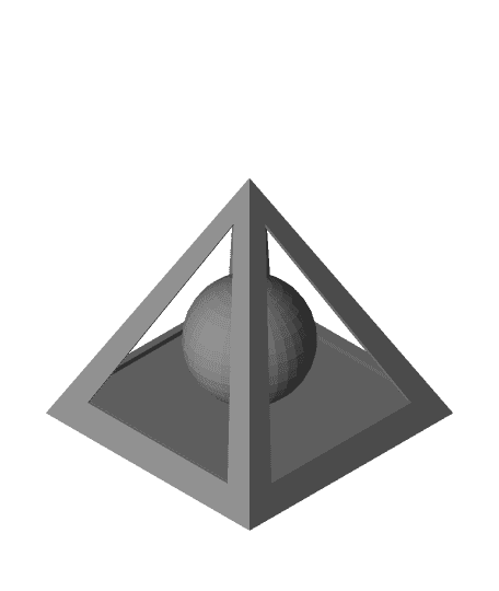 Impossible sphere in a pyramid 3d model