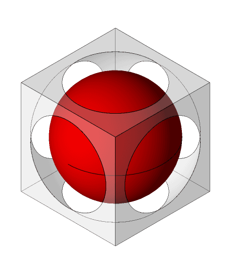trapped sphere in cube 3d model