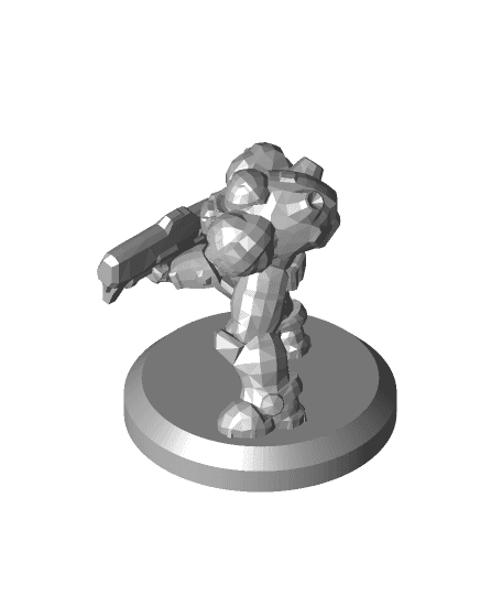 Terran Marine Miniature with stand 3d model