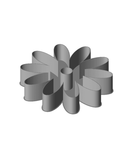 Flower 10 Center Pierced, nestable box (v2) 3d model