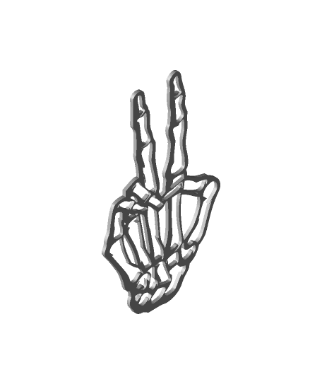 Skeleton Hands Peace and love 2D-Art.stl 3d model