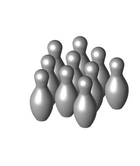 10 Bowling Pins (Game) 3d model