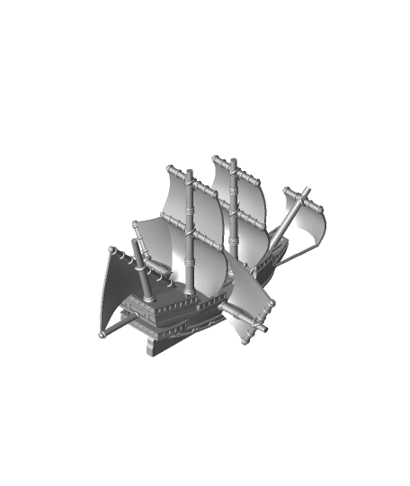 Galleon Flying Fantasy Ship Model Compatible With DnD Spelljammer 3d model