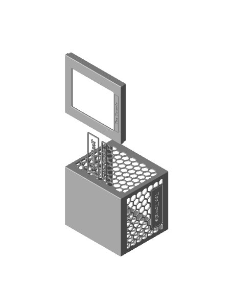 Tea Towel Dispenser - Hexagonal Cut-Outs 3d model