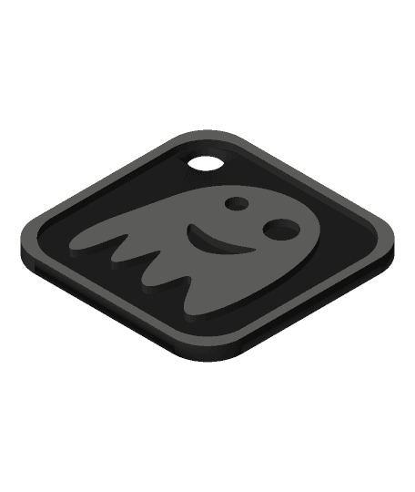 Cute Ghost Keychain for Halloween 3d model