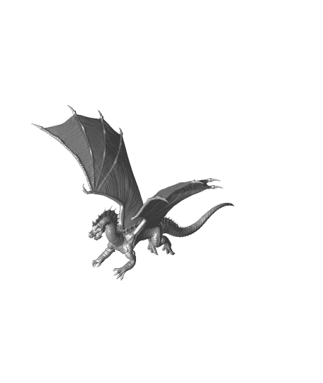 Green Dragon Adult Flying 3d model