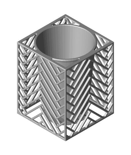 Chevron Pattern Plunger Holder or Vase 3d model