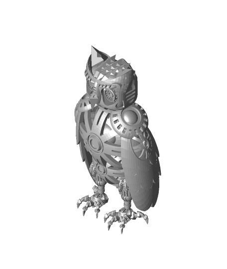 Attempt at a Mechanical Owl Sculpture 3d model