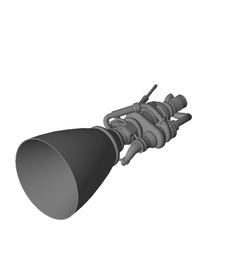 Spacex raptor v2 engine.obj 3d model