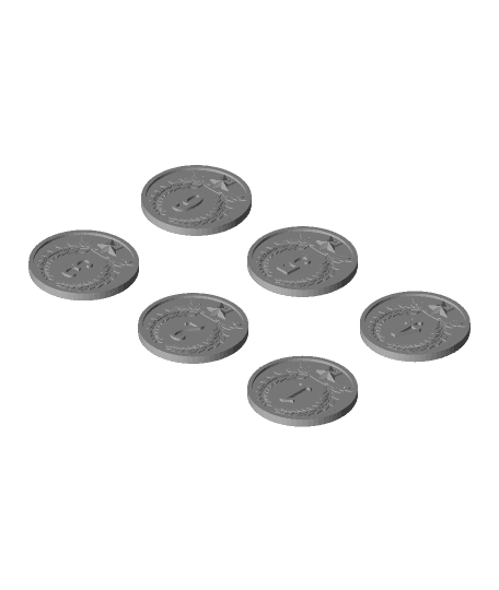 Token with numbers for tabletop games 3d model