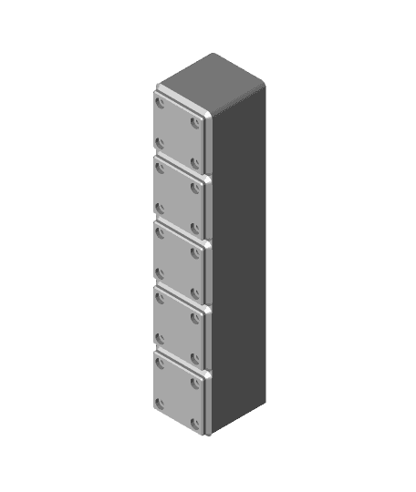 Gridfinity Open End Tool Holder 1x5 - Regular Height.stl 3d model