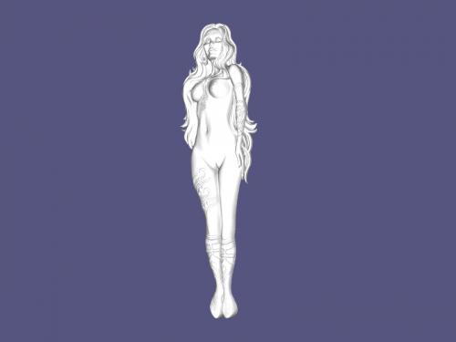 Bas-relief girl free 3d model 3d model