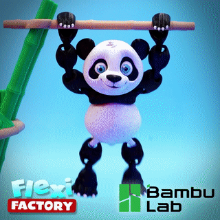 FLEXI FACTORY BAMBU LAB PRINT-IN-PLACE PANDA AND STAND 3d model