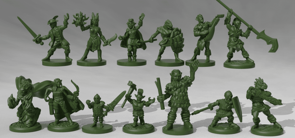 DnD Player Character pack2 miniatures 3d model