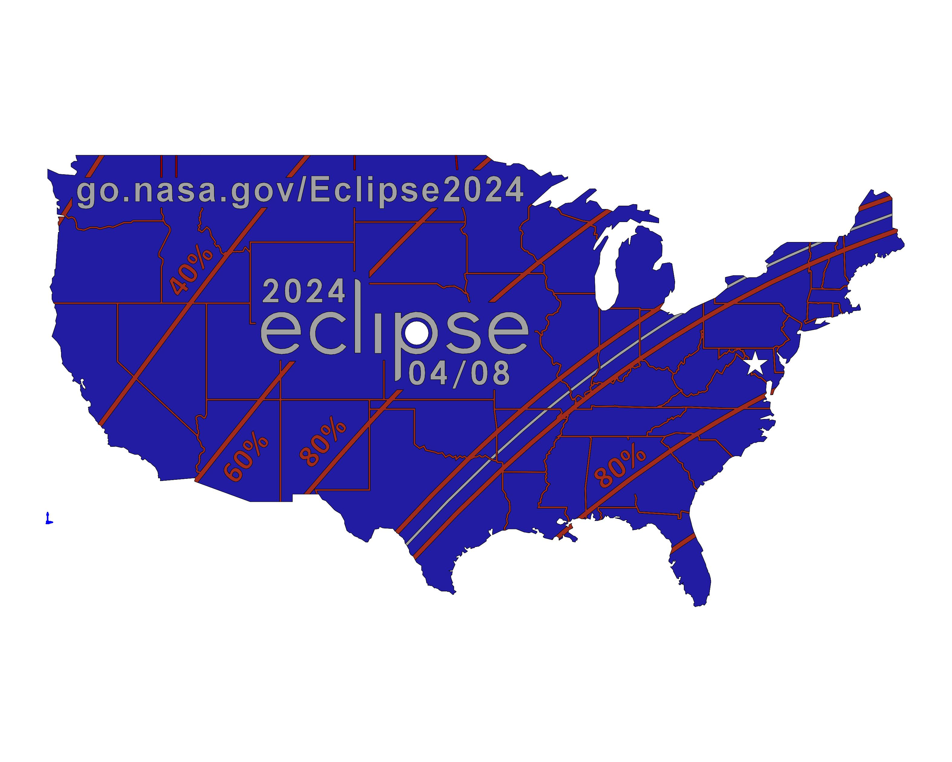 2024 Total Solar Eclipse - USA Map - NASA Pinhole Projector 3d model
