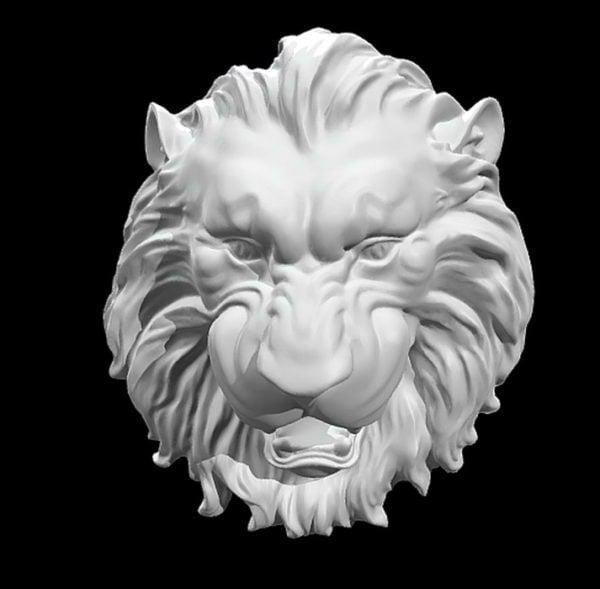 Lion Head Relief Sculpture 3D Model 3d model