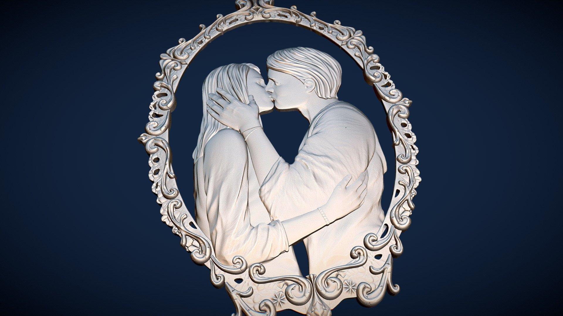 Kissing Bas Relief by djkorg 3d model