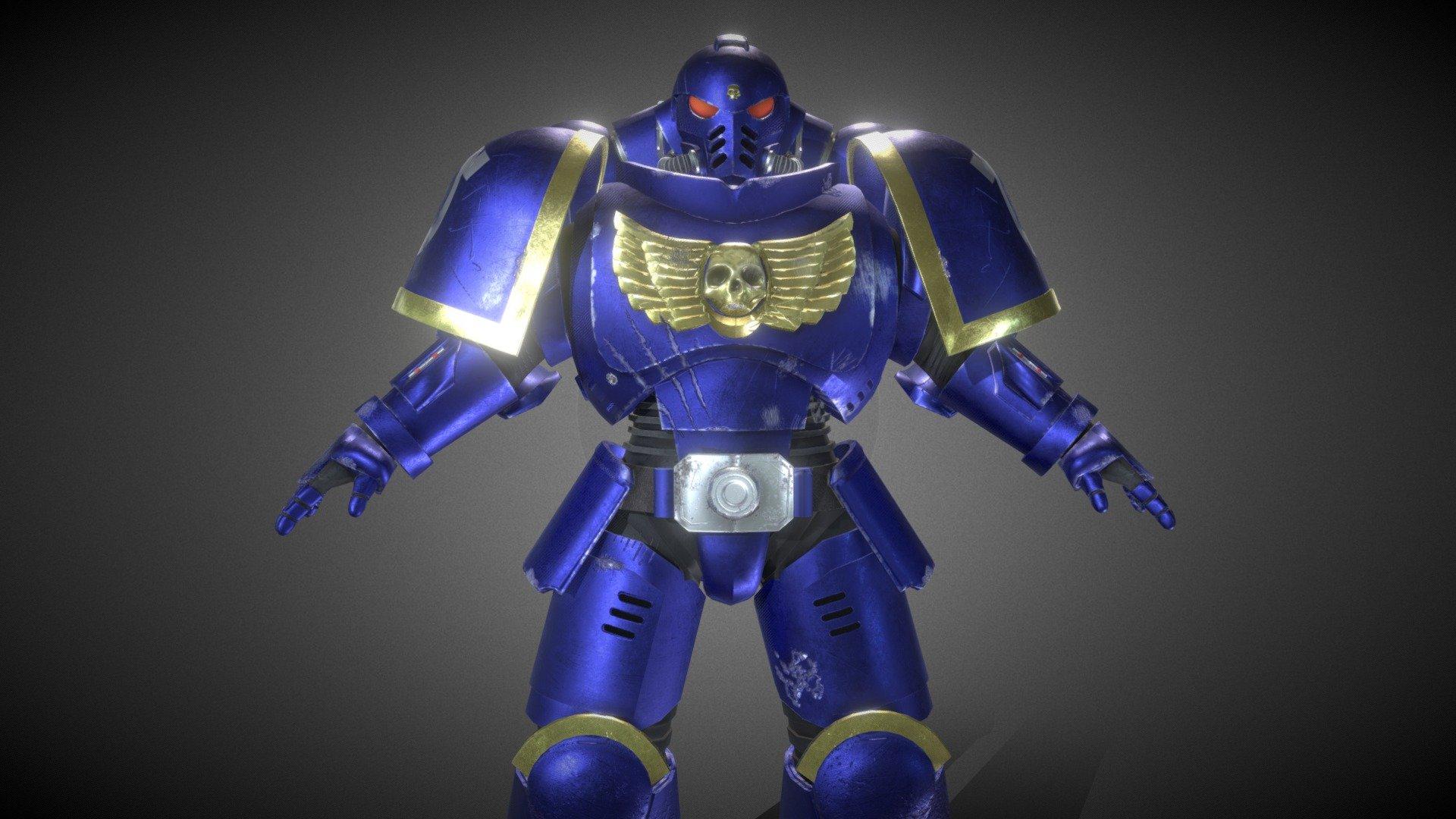 Warhammer 40k - Space Marine - Game Ready by megalocruz 3d model