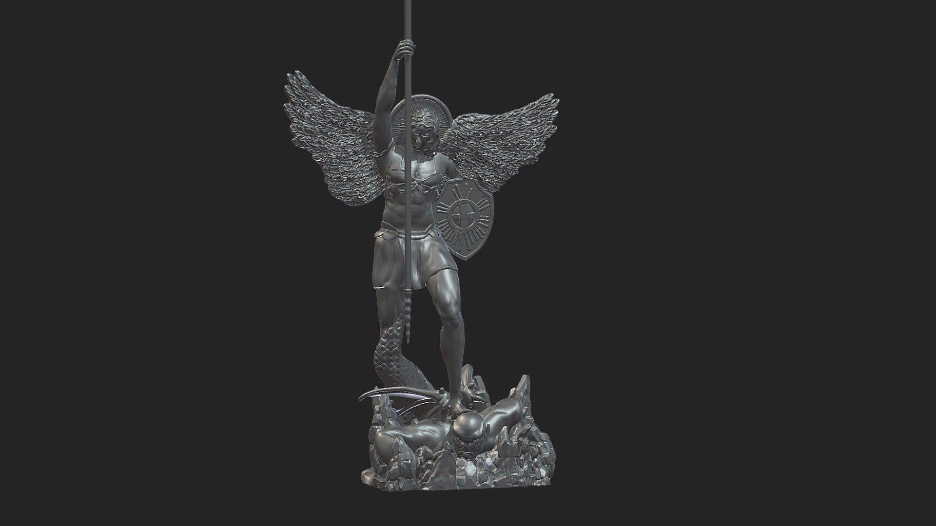 Archangel Michael Bas-Relief 3D print by frezzy3d 3d model