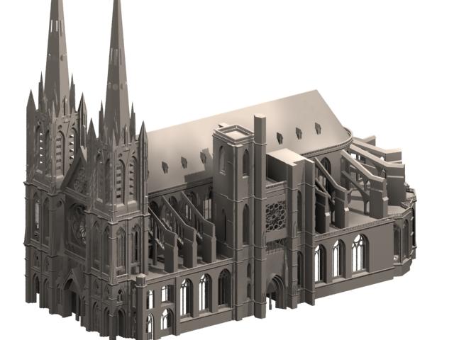 Clermont cathedral gothic architecture 3D Model 3d model