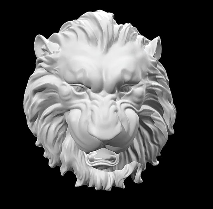 Lion Head Relief Sculpture 3D Model 3d model