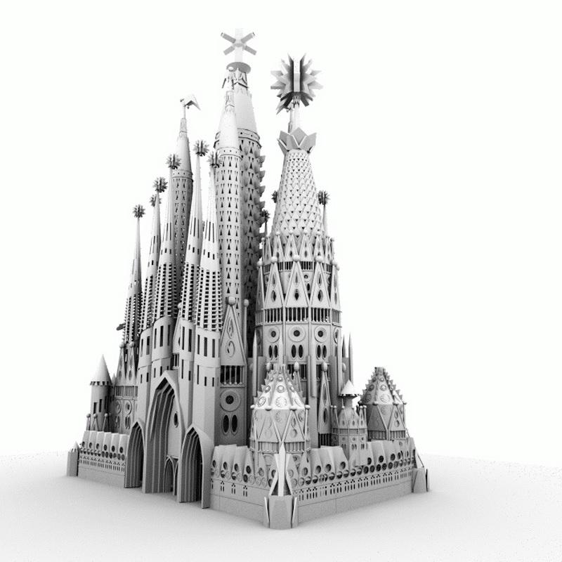 Sagrada Familia Gaudi Architecture 3D Model 3d model