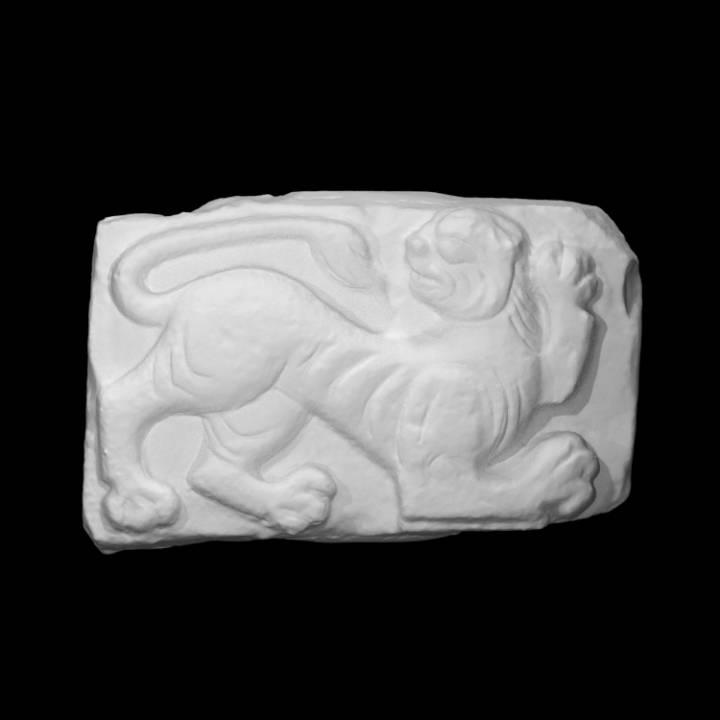 Bas-relief with lion figure 3d model