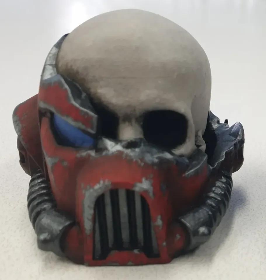 Dead Space Marine helmet w/skull - Flat Base 3d model