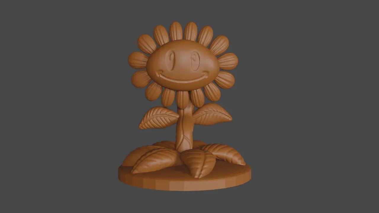 Plants vs Zombies inspired, Sunflower, Tabletop DnD miniature 3d model