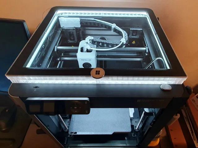 Bambu Lab X1 and P1P Ventilated Top Glass Riser for optimal LED's positioning 3d model