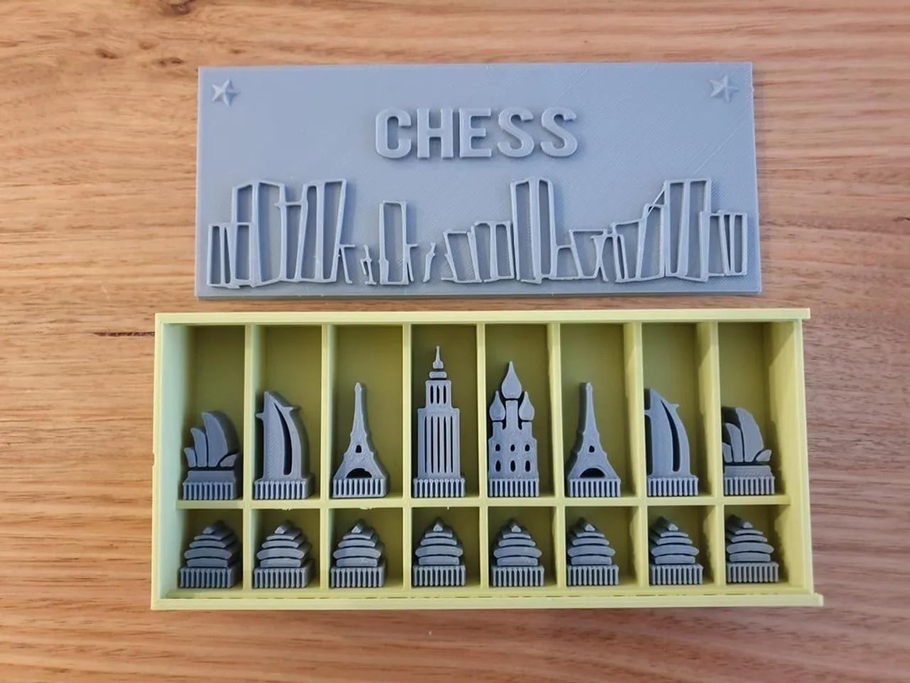 Architecture Chess Set 3d model