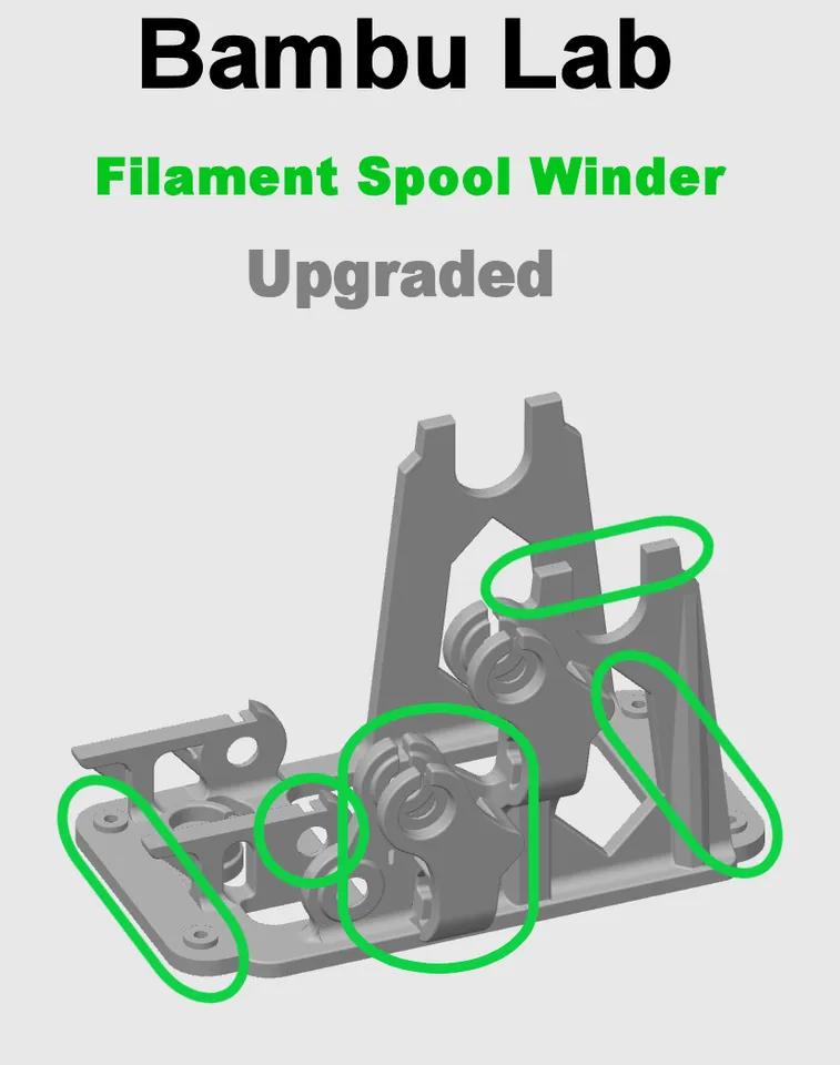 Bambu Lab Filament Spool Winder - Upgraded 3d model