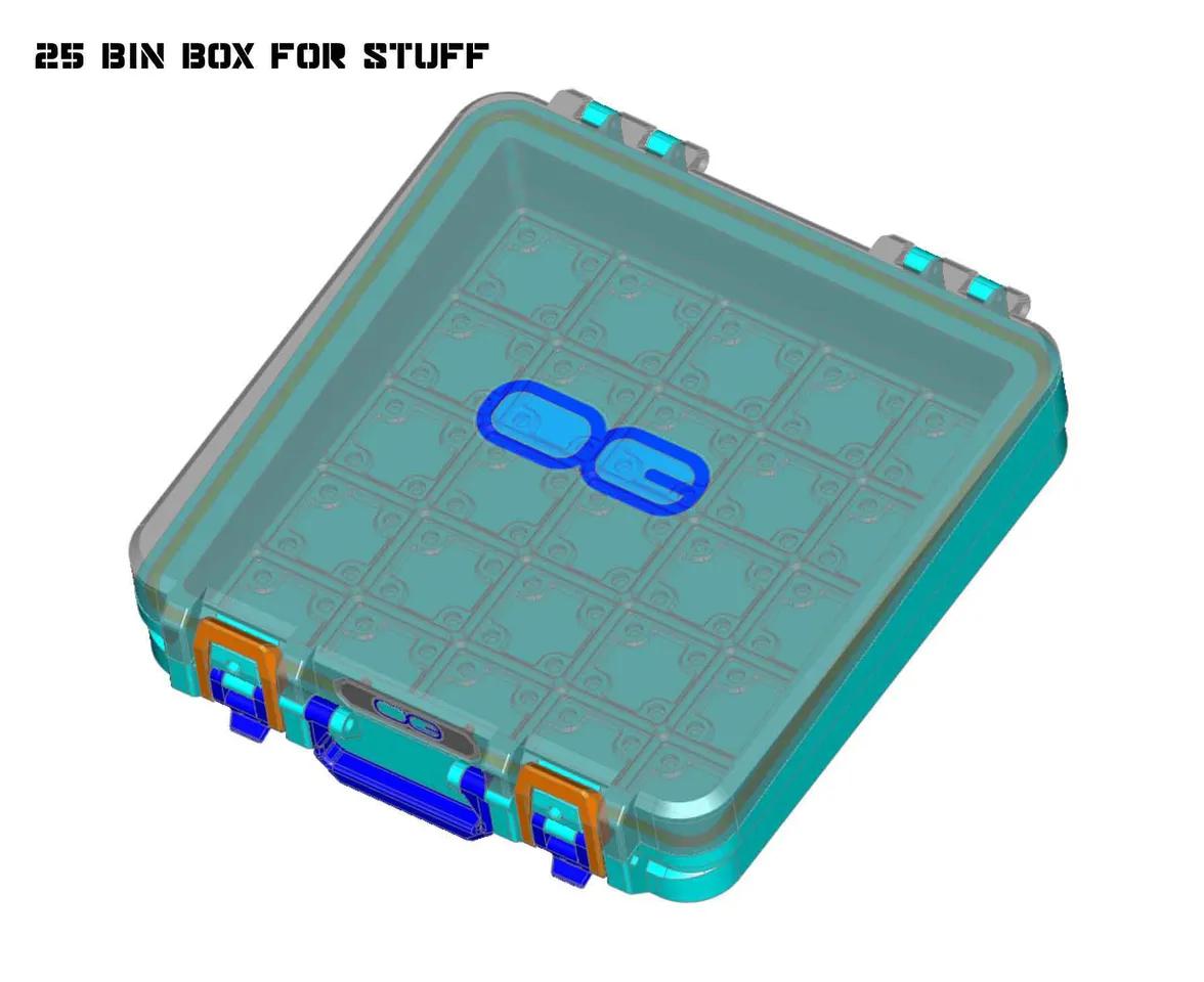 Gridfinity 25 Bin Box For Stuff Version 2.1 (UNTESTED REMIX) 3d model